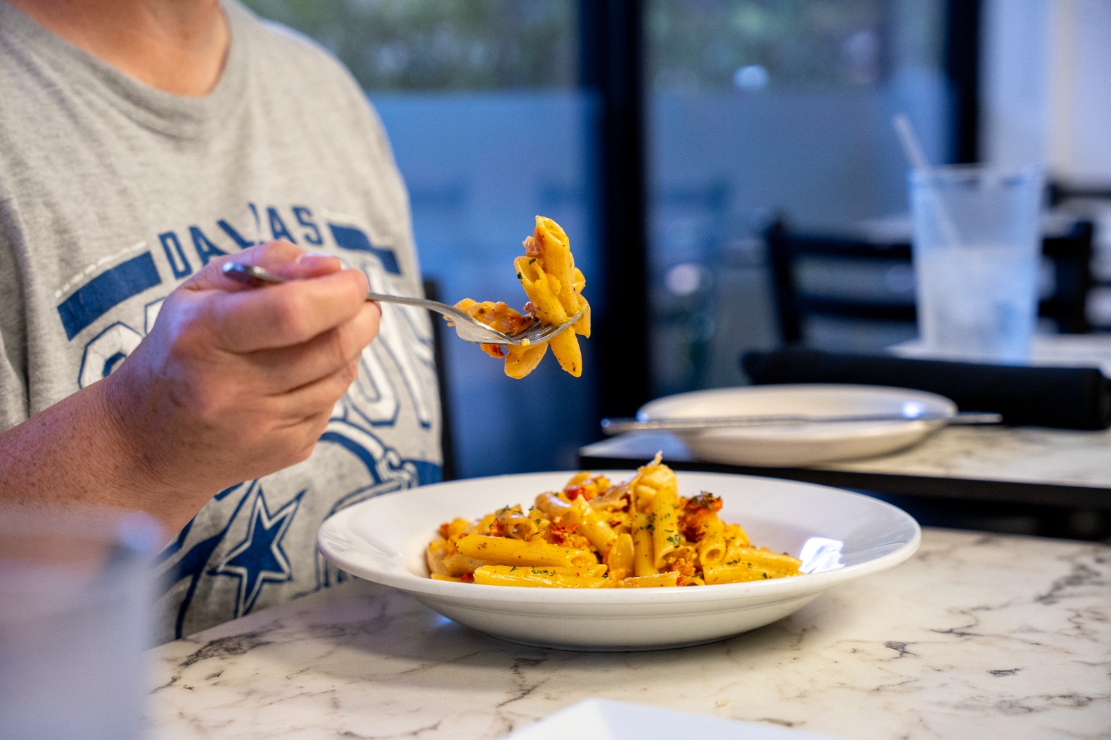 Lobster mac & cheese — sriracha cheese sauce — Luc's Seafood & Grill
