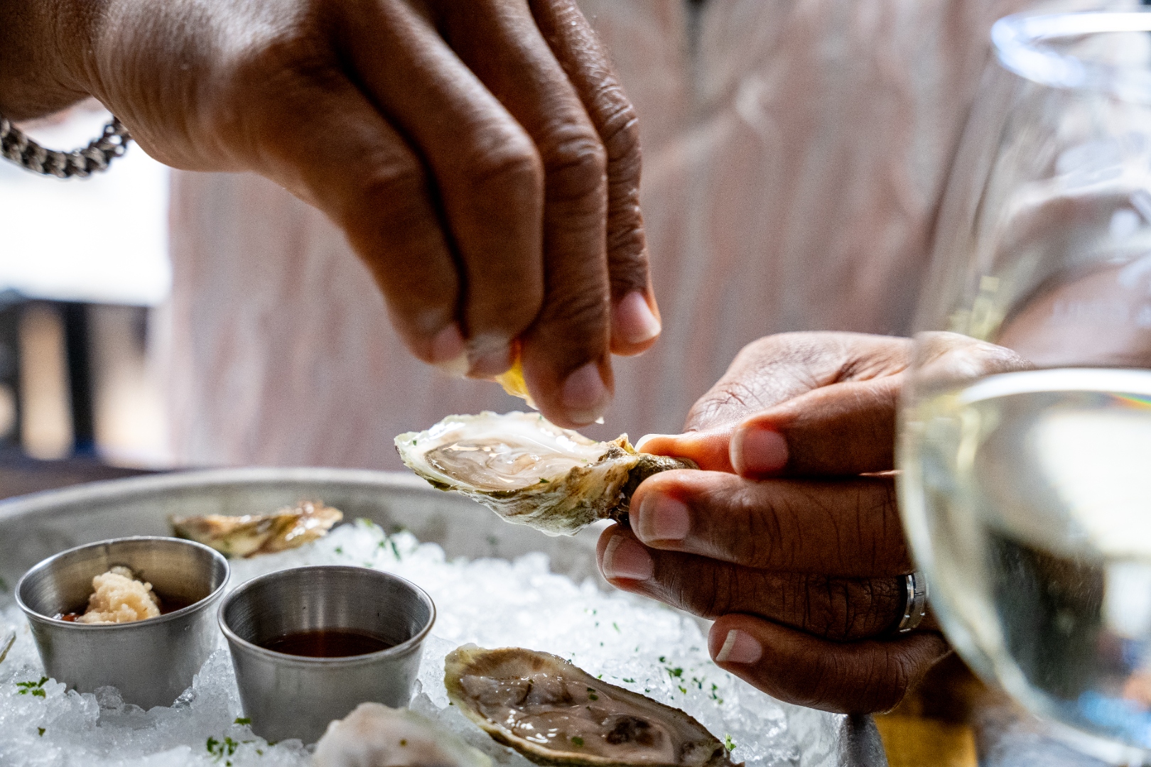 East Coast oysters on the half shell